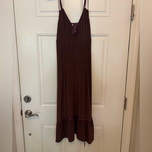 Ruehl No.925 Plum Maxi 100% silk  Dress